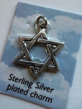 NEW Sterling Silver Plated Star of David Charm Hebrew Judaica